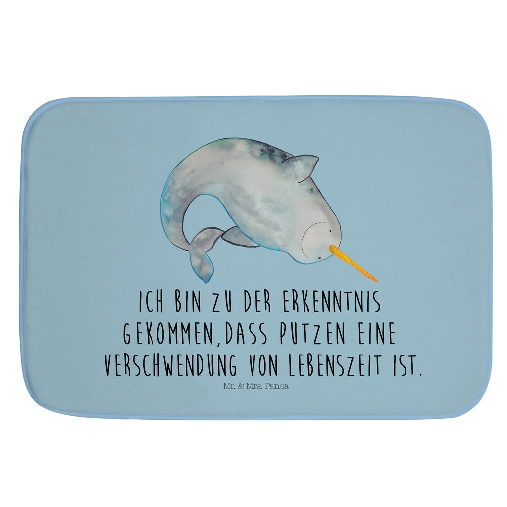 Badvorleger Narwal Badematte, Badteppich, Duschvorleger, Badezimmerteppich, Badezimmermatte, Badvorleger, Duschmatte, Duschteppich, Meerestiere, Meer, Urlaub, Narwal, Wal, Putzen, Hausfrau, Junggesellin, aufräumen, Kinderzimmer