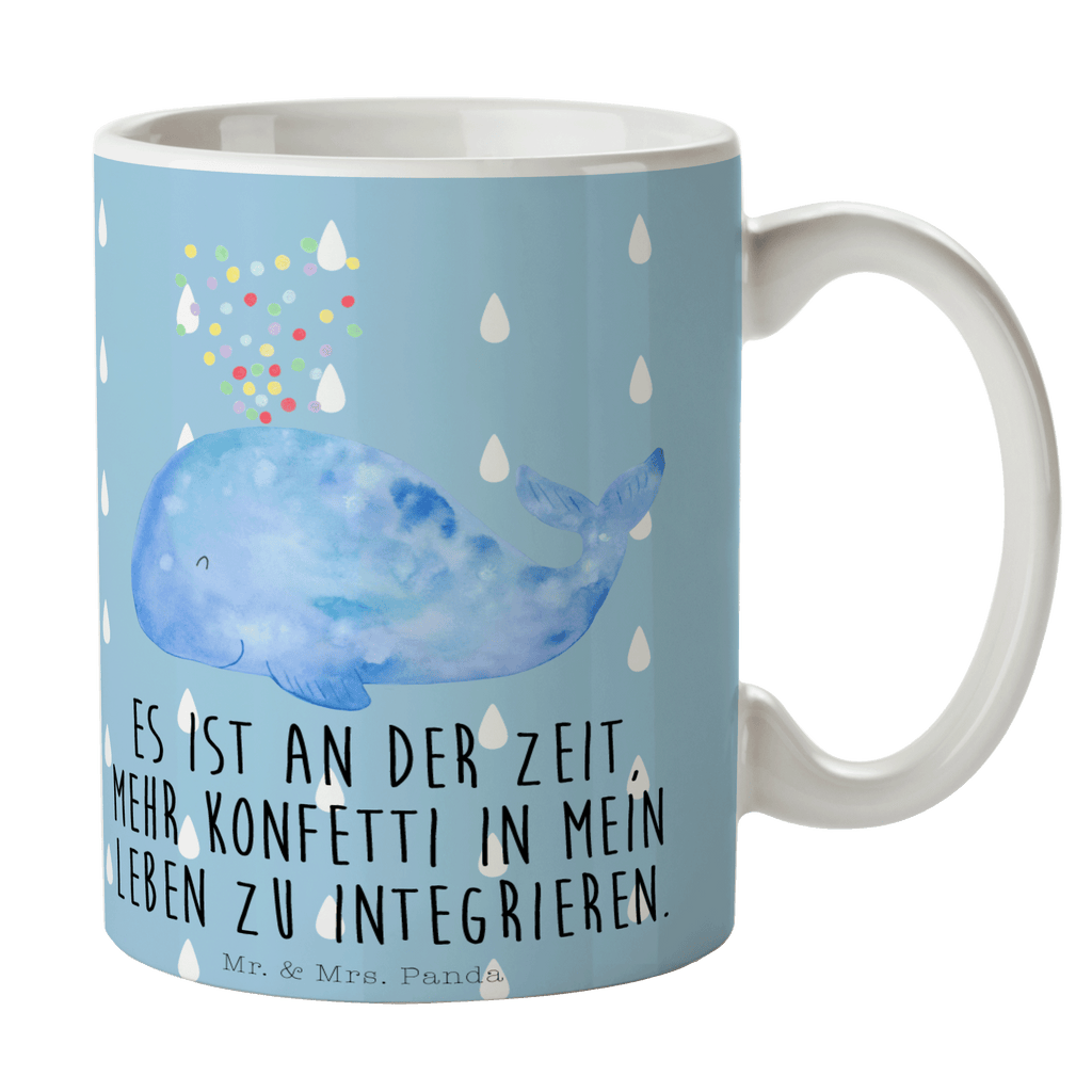 Tasse Wal Konfetti Wal, Konfetti, Wale, Motivation, Neuanfang, Trennung, Diät, Abnehmen, Neustart, Lebensabschnitt, Geburtstag,  Becher, Kaffeetasse, Kaffeebecher, Tee, Frühstück, Büro  Meerestiere, Meer, Urlaub