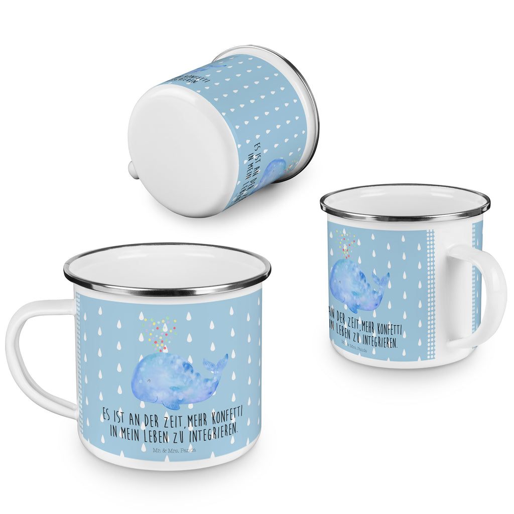 Camping Emaille Tasse Wal Konfetti Campingtasse, Trinkbecher, Metalltasse, Outdoor Tasse, Emaille Trinkbecher, Blechtasse Outdoor, Emaille Campingbecher, Edelstahl Trinkbecher, Metalltasse für Camping, Kaffee Blechtasse, Camping Tasse Metall, Meerestiere, Meer, Urlaub, Wal, Konfetti, Wale, Motivation, Neuanfang, Trennung, Diät, Abnehmen, Neustart, Lebensabschnitt, Geburtstag
