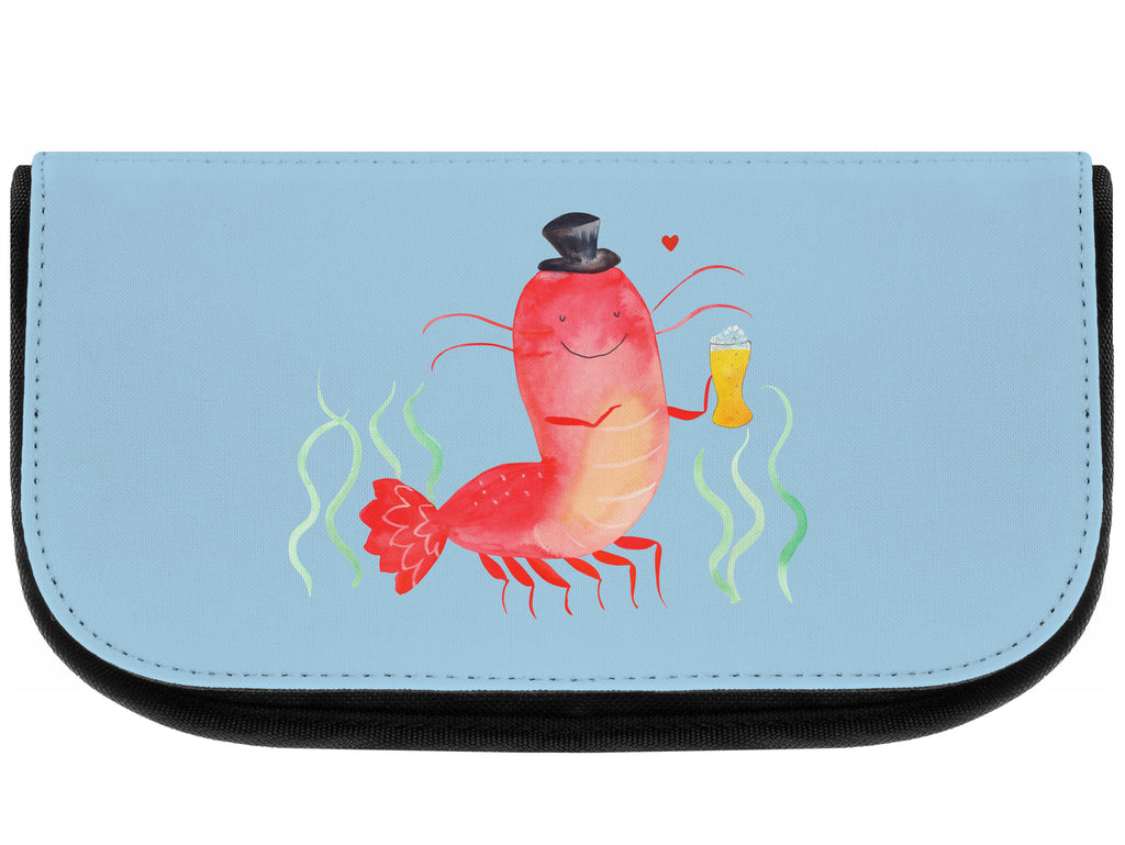 Kosmetiktasche Hummer mit Weizen Kosmetikbeutel, Kulturtasche, Kulturbeutel, Schminktasche, Make-Up Tasche, Meerestiere, Meer, Urlaub, Garnele, Garnelen, Bier, Kochen, Männerhaushalt, Junggeselle, Junggesellin, Bierliebhaber, Kneipe, Gasthaus, Wirtschaft