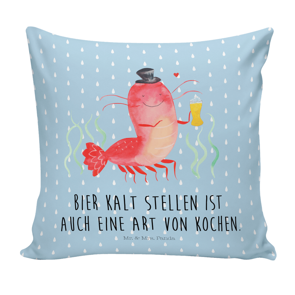 40x40 Kissen Hummer mit Weizen Kissenhülle, Kopfkissen, Sofakissen, Dekokissen, Motivkissen, Meerestiere, Meer, Urlaub, Garnele, Garnelen, Bier, Kochen, Männerhaushalt, Junggeselle, Junggesellin, Bierliebhaber, Kneipe, Gasthaus, Wirtschaft