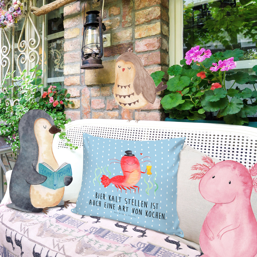 40x40 Kissen Hummer mit Weizen Kissenhülle, Kopfkissen, Sofakissen, Dekokissen, Motivkissen, Meerestiere, Meer, Urlaub, Garnele, Garnelen, Bier, Kochen, Männerhaushalt, Junggeselle, Junggesellin, Bierliebhaber, Kneipe, Gasthaus, Wirtschaft