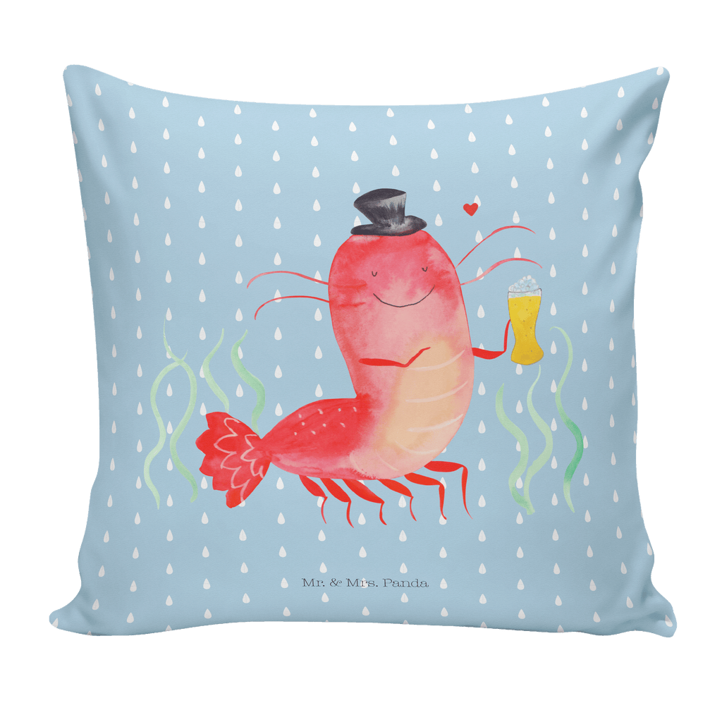 40x40 Kissen Hummer mit Weizen Kissenhülle, Kopfkissen, Sofakissen, Dekokissen, Motivkissen, Meerestiere, Meer, Urlaub, Garnele, Garnelen, Bier, Kochen, Männerhaushalt, Junggeselle, Junggesellin, Bierliebhaber, Kneipe, Gasthaus, Wirtschaft