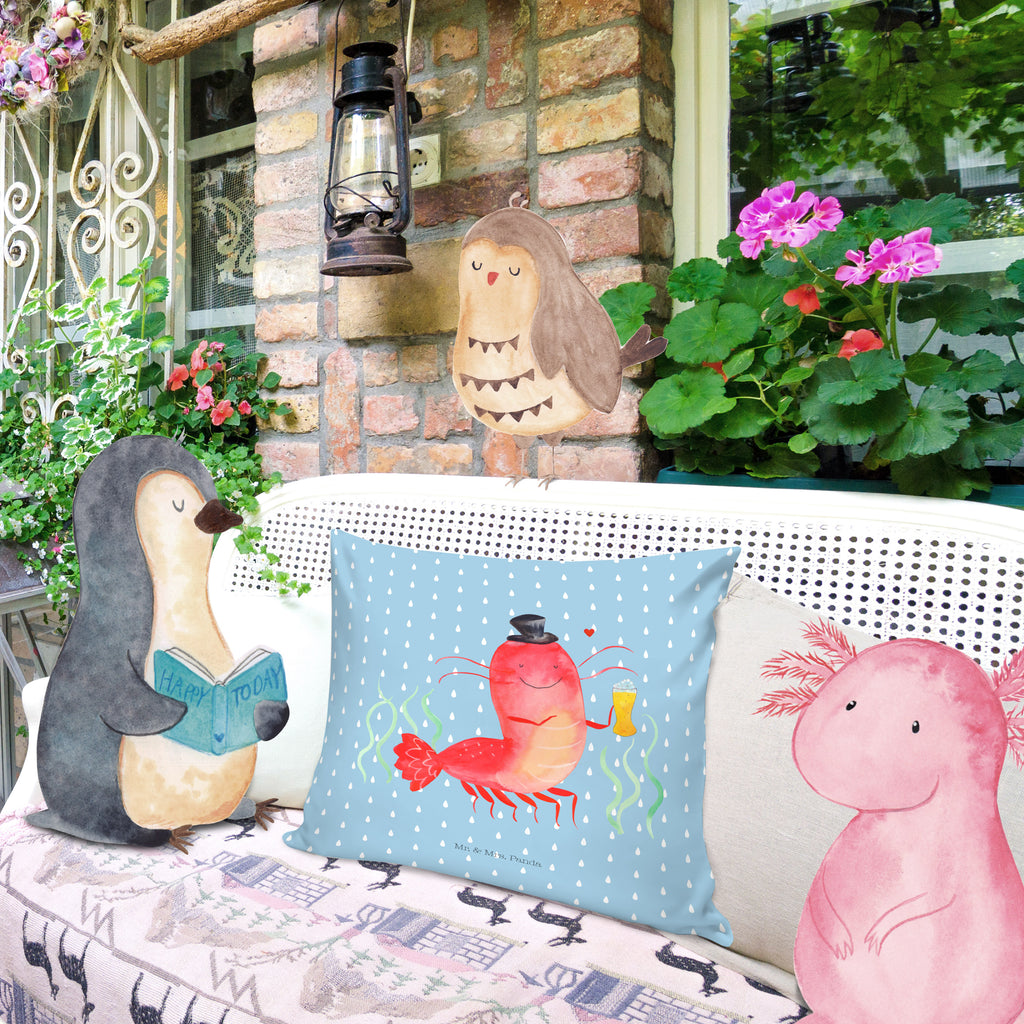 40x40 Kissen Hummer mit Weizen Kissenhülle, Kopfkissen, Sofakissen, Dekokissen, Motivkissen, Meerestiere, Meer, Urlaub, Garnele, Garnelen, Bier, Kochen, Männerhaushalt, Junggeselle, Junggesellin, Bierliebhaber, Kneipe, Gasthaus, Wirtschaft