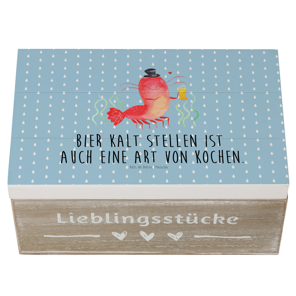 Holzkiste Hummer mit Weizen Holzkiste, Kiste, Schatzkiste, Truhe, Schatulle, XXL, Erinnerungsbox, Erinnerungskiste, Dekokiste, Aufbewahrungsbox, Meerestiere, Meer, Urlaub, Garnele, Garnelen, Bier, Kochen, Männerhaushalt, Junggeselle, Junggesellin, Bierliebhaber, Kneipe, Gasthaus, Wirtschaft