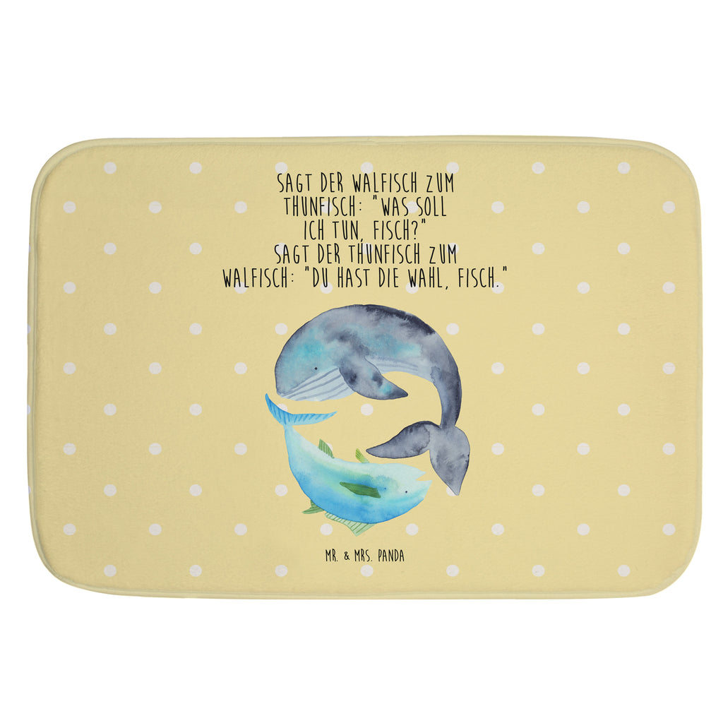 Badvorleger Walfisch & Thunfisch Badematte, Badteppich, Duschvorleger, Badezimmerteppich, Badezimmermatte, Badvorleger, Duschmatte, Duschteppich, Tiermotive, Gute Laune, lustige Sprüche, Tiere, Wal, Wahl, Tunfisch, Wortwitz lustig, Spruch lustig, Flachwitz, Witz, Spruch des Tages, Flachwitz Geschenk