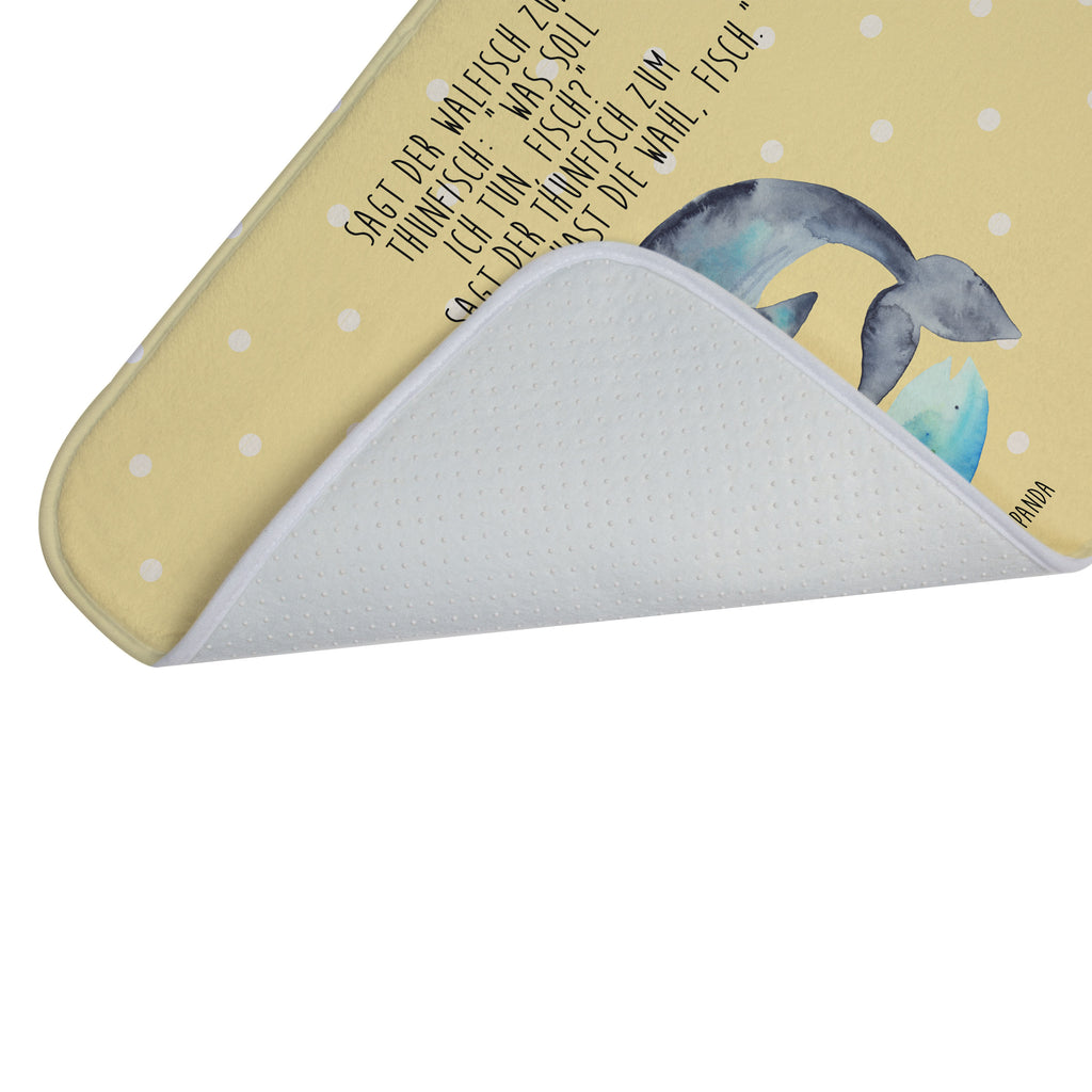 Badvorleger Walfisch & Thunfisch Badematte, Badteppich, Duschvorleger, Badezimmerteppich, Badezimmermatte, Badvorleger, Duschmatte, Duschteppich, Tiermotive, Gute Laune, lustige Sprüche, Tiere, Wal, Wahl, Tunfisch, Wortwitz lustig, Spruch lustig, Flachwitz, Witz, Spruch des Tages, Flachwitz Geschenk