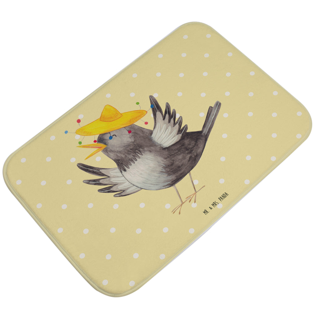 Badvorleger Rabe mit Sombrero Badematte, Badteppich, Duschvorleger, Badezimmerteppich, Badezimmermatte, Badvorleger, Duschmatte, Duschteppich, Tiermotive, Gute Laune, lustige Sprüche, Tiere, Rabe, Vogel, Vögel, Spruch positiv, fröhlich sein, glücklich sein, Glück Spruch, froh, Elster, Motivation