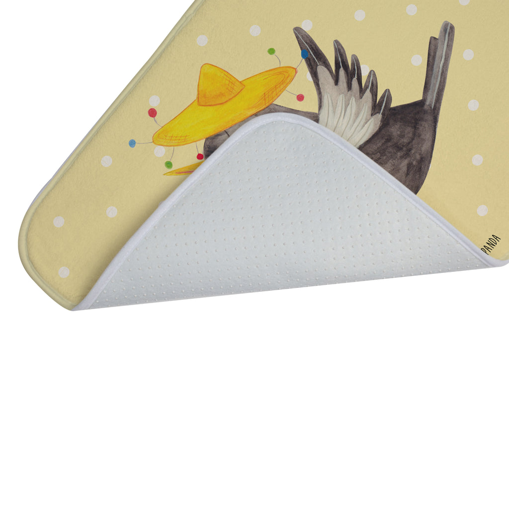 Badvorleger Rabe mit Sombrero Badematte, Badteppich, Duschvorleger, Badezimmerteppich, Badezimmermatte, Badvorleger, Duschmatte, Duschteppich, Tiermotive, Gute Laune, lustige Sprüche, Tiere, Rabe, Vogel, Vögel, Spruch positiv, fröhlich sein, glücklich sein, Glück Spruch, froh, Elster, Motivation
