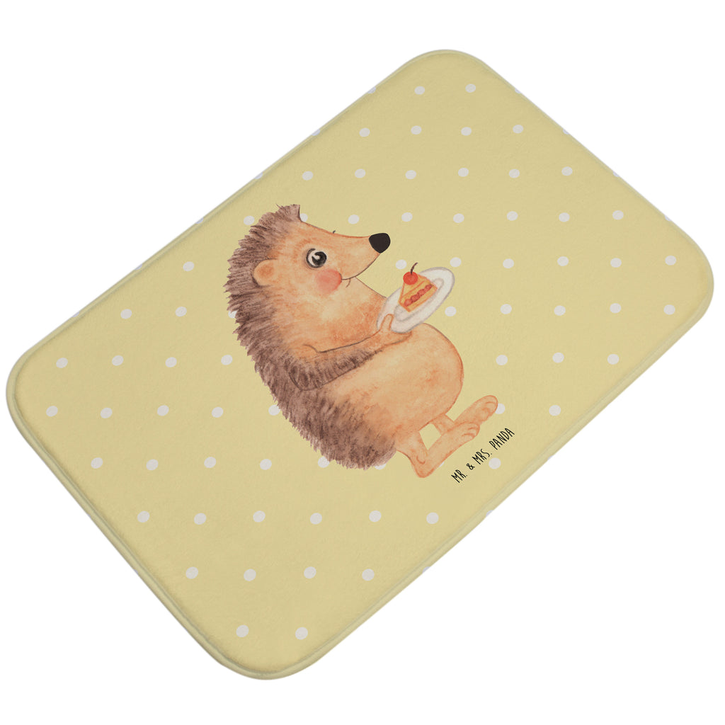 Badvorleger Igel mit Kuchenstück Badematte, Badteppich, Duschvorleger, Badezimmerteppich, Badezimmermatte, Badvorleger, Duschmatte, Duschteppich, Tiermotive, Gute Laune, lustige Sprüche, Tiere, Igel, Essen Spruch, Kuchen, Backen Geschenk, Kuchen backen, Einladung Party, Geburtstagskuchen, Torte