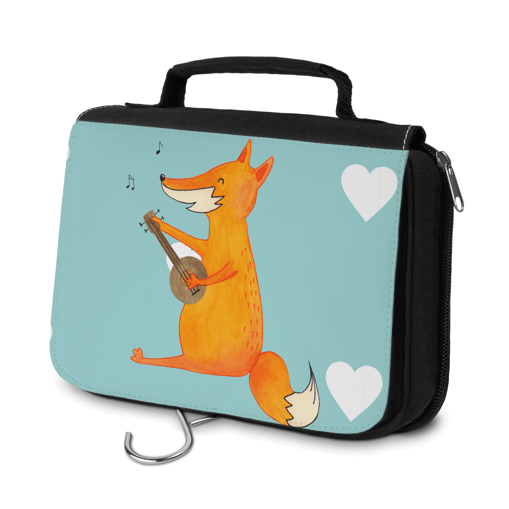 Kulturbeutel Fuchs Gitarre Kulturbeutel, Zum Aufhängen, Waschtasche, Kosmetiktasche, Damen, Herren, Aufbewahrungstasche, Schminktasche, Kosmetikbeutel, Organizer, Kulturtasche, Schminkutensil, Fuchs, Füchse, Geschenk Musiker, Musik Spruch, Musikerin, Sänger, Sängerin, Gitarre