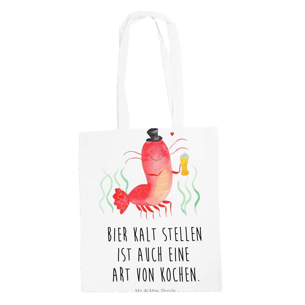 Tragetasche Hummer mit Weizen Beuteltasche, Beutel, Einkaufstasche, Jutebeutel, Stoffbeutel, Meerestiere, Meer, Urlaub, Garnele, Garnelen, Bier, Kochen, Männerhaushalt, Junggeselle, Junggesellin, Bierliebhaber, Kneipe, Gasthaus, Wirtschaft