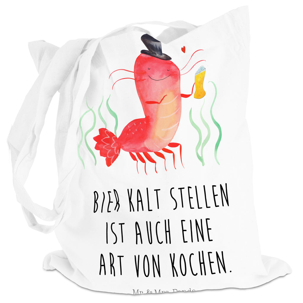Tragetasche Hummer mit Weizen Beuteltasche, Beutel, Einkaufstasche, Jutebeutel, Stoffbeutel, Meerestiere, Meer, Urlaub, Garnele, Garnelen, Bier, Kochen, Männerhaushalt, Junggeselle, Junggesellin, Bierliebhaber, Kneipe, Gasthaus, Wirtschaft