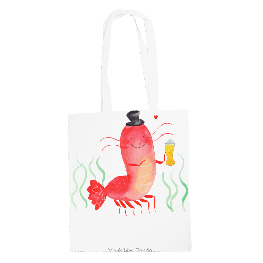 Tragetasche Hummer mit Weizen Beuteltasche, Beutel, Einkaufstasche, Jutebeutel, Stoffbeutel, Meerestiere, Meer, Urlaub, Garnele, Garnelen, Bier, Kochen, Männerhaushalt, Junggeselle, Junggesellin, Bierliebhaber, Kneipe, Gasthaus, Wirtschaft