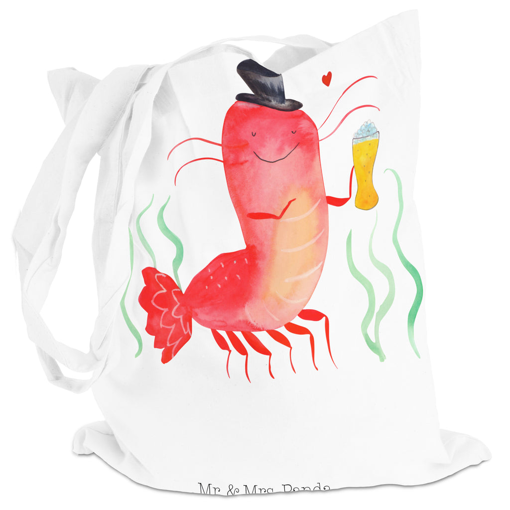 Tragetasche Hummer mit Weizen Beuteltasche, Beutel, Einkaufstasche, Jutebeutel, Stoffbeutel, Meerestiere, Meer, Urlaub, Garnele, Garnelen, Bier, Kochen, Männerhaushalt, Junggeselle, Junggesellin, Bierliebhaber, Kneipe, Gasthaus, Wirtschaft