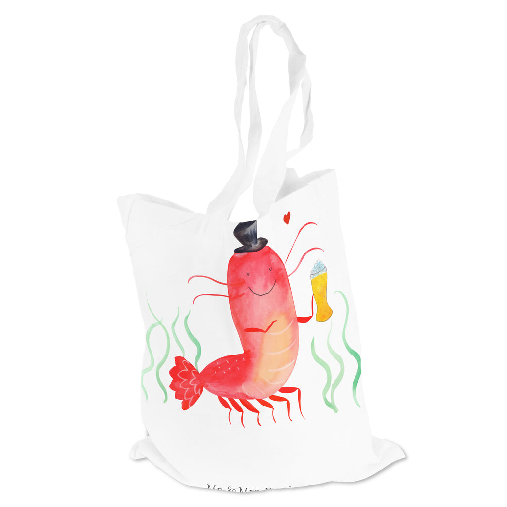 Tragetasche Hummer mit Weizen Beuteltasche, Beutel, Einkaufstasche, Jutebeutel, Stoffbeutel, Meerestiere, Meer, Urlaub, Garnele, Garnelen, Bier, Kochen, Männerhaushalt, Junggeselle, Junggesellin, Bierliebhaber, Kneipe, Gasthaus, Wirtschaft