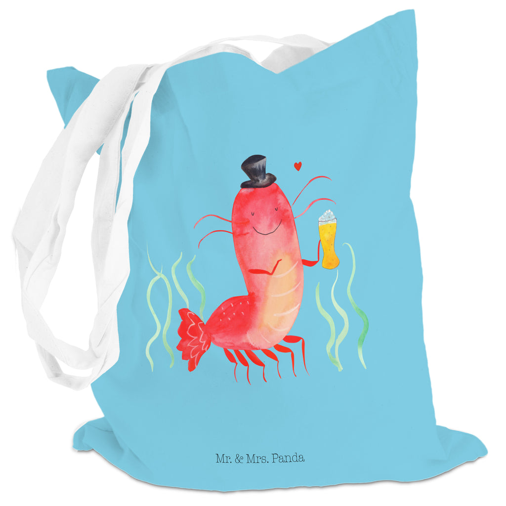 Tragetasche Hummer mit Weizen Beuteltasche, Beutel, Einkaufstasche, Jutebeutel, Stoffbeutel, Meerestiere, Meer, Urlaub, Garnele, Garnelen, Bier, Kochen, Männerhaushalt, Junggeselle, Junggesellin, Bierliebhaber, Kneipe, Gasthaus, Wirtschaft