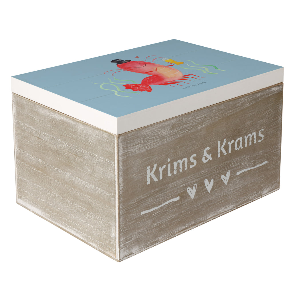 Holzkiste Hummer mit Weizen Holzkiste, Kiste, Schatzkiste, Truhe, Schatulle, XXL, Erinnerungsbox, Erinnerungskiste, Dekokiste, Aufbewahrungsbox, Meerestiere, Meer, Urlaub, Garnele, Garnelen, Bier, Kochen, Männerhaushalt, Junggeselle, Junggesellin, Bierliebhaber, Kneipe, Gasthaus, Wirtschaft
