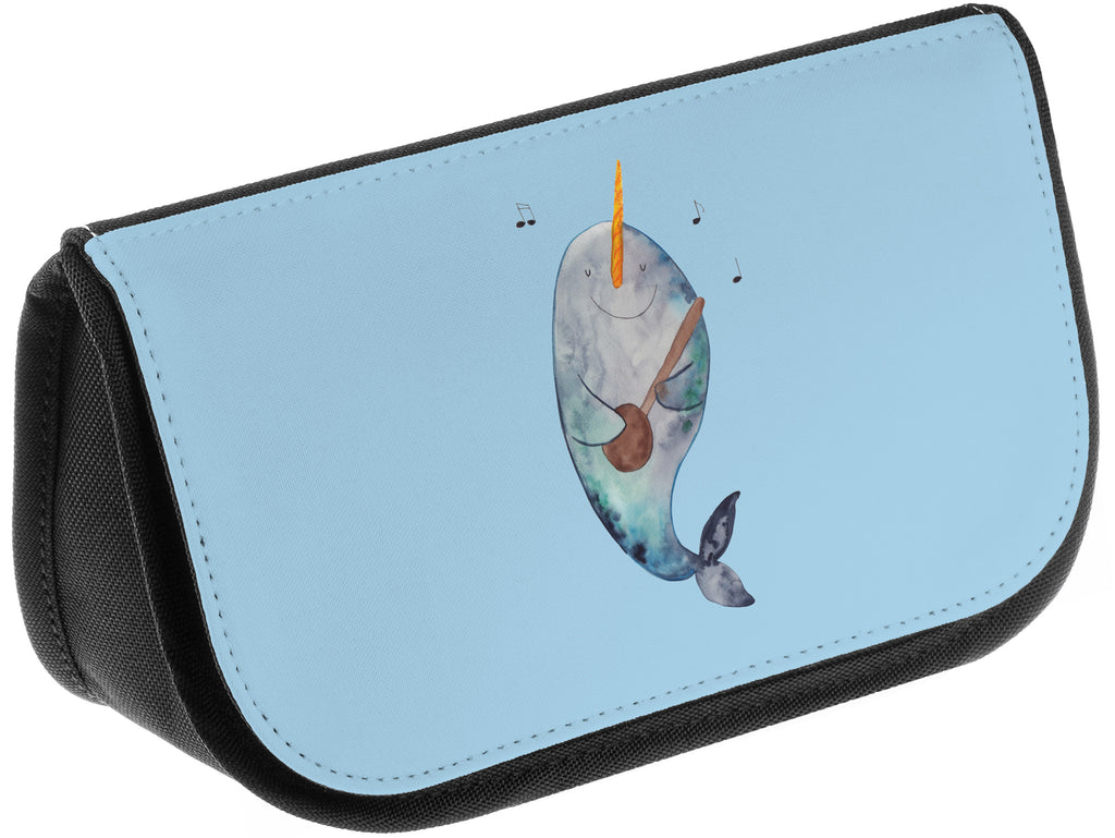 Kosmetiktasche Narwal Gitarre Kosmetikbeutel, Kulturtasche, Kulturbeutel, Schminktasche, Make-Up Tasche, Meerestiere, Meer, Urlaub, Narwal, Wal, Tanzen, Probleme, Problemlösung, Frust, Gespräche, Gitarre