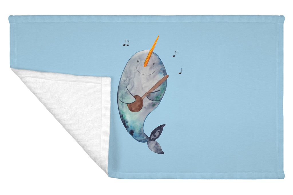 Gäste Handtuch Narwal Gitarre Gästetuch, Reisehandtuch, Sport Handtuch, Frottier, Kinder Handtuch, Meerestiere, Meer, Urlaub, Narwal, Wal, Tanzen, Probleme, Problemlösung, Frust, Gespräche, Gitarre