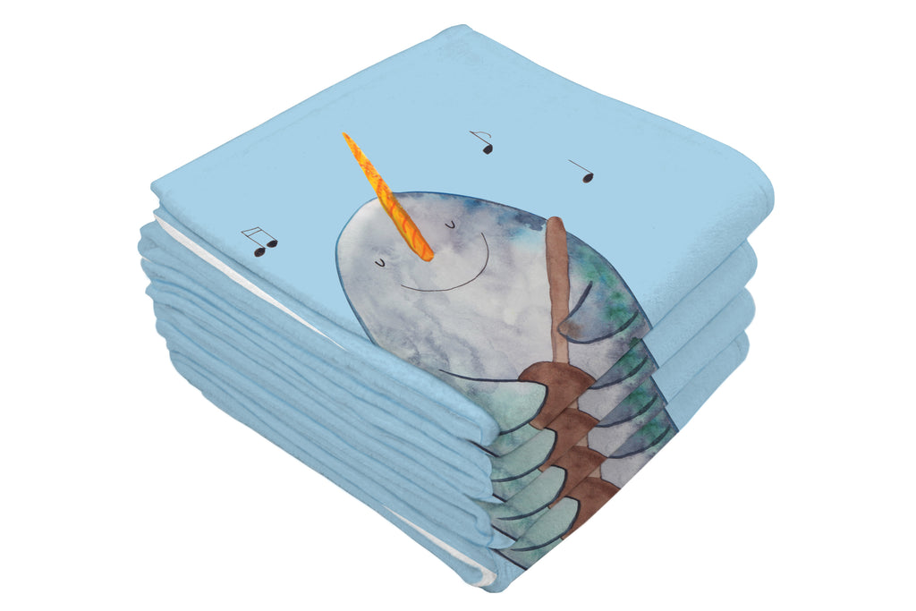 Gäste Handtuch Narwal Gitarre Gästetuch, Reisehandtuch, Sport Handtuch, Frottier, Kinder Handtuch, Meerestiere, Meer, Urlaub, Narwal, Wal, Tanzen, Probleme, Problemlösung, Frust, Gespräche, Gitarre