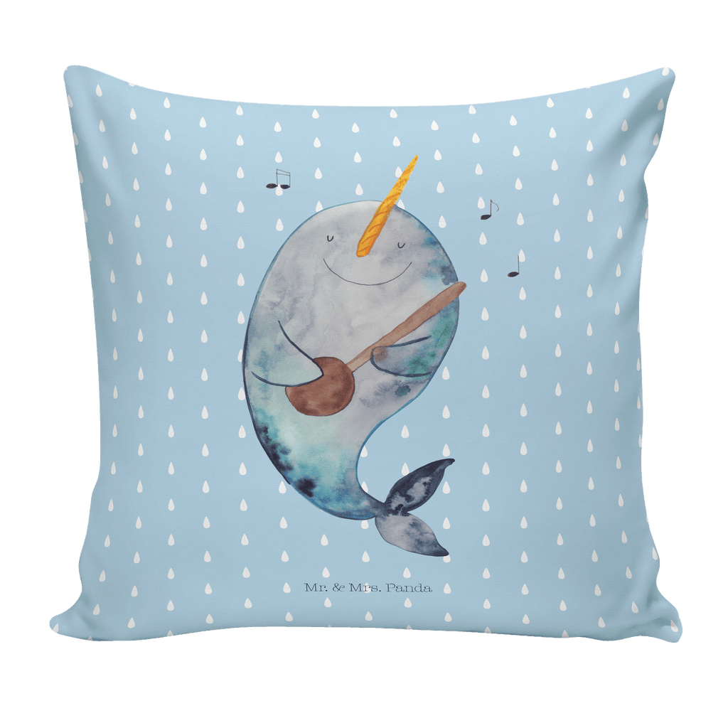 40x40 Kissen Narwal Gitarre Kissenhülle, Kopfkissen, Sofakissen, Dekokissen, Motivkissen, Meerestiere, Meer, Urlaub, Narwal, Wal, Tanzen, Probleme, Problemlösung, Frust, Gespräche, Gitarre