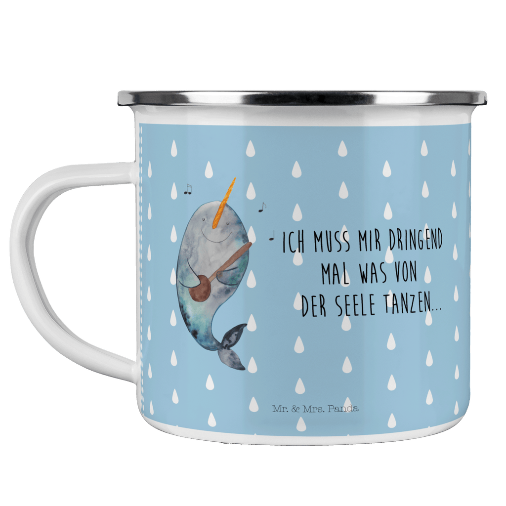 Camping Emaille Tasse Narwal Gitarre Campingtasse, Trinkbecher, Metalltasse, Outdoor Tasse, Emaille Trinkbecher, Blechtasse Outdoor, Emaille Campingbecher, Edelstahl Trinkbecher, Metalltasse für Camping, Kaffee Blechtasse, Camping Tasse Metall, Meerestiere, Meer, Urlaub, Narwal, Wal, Tanzen, Probleme, Problemlösung, Frust, Gespräche, Gitarre