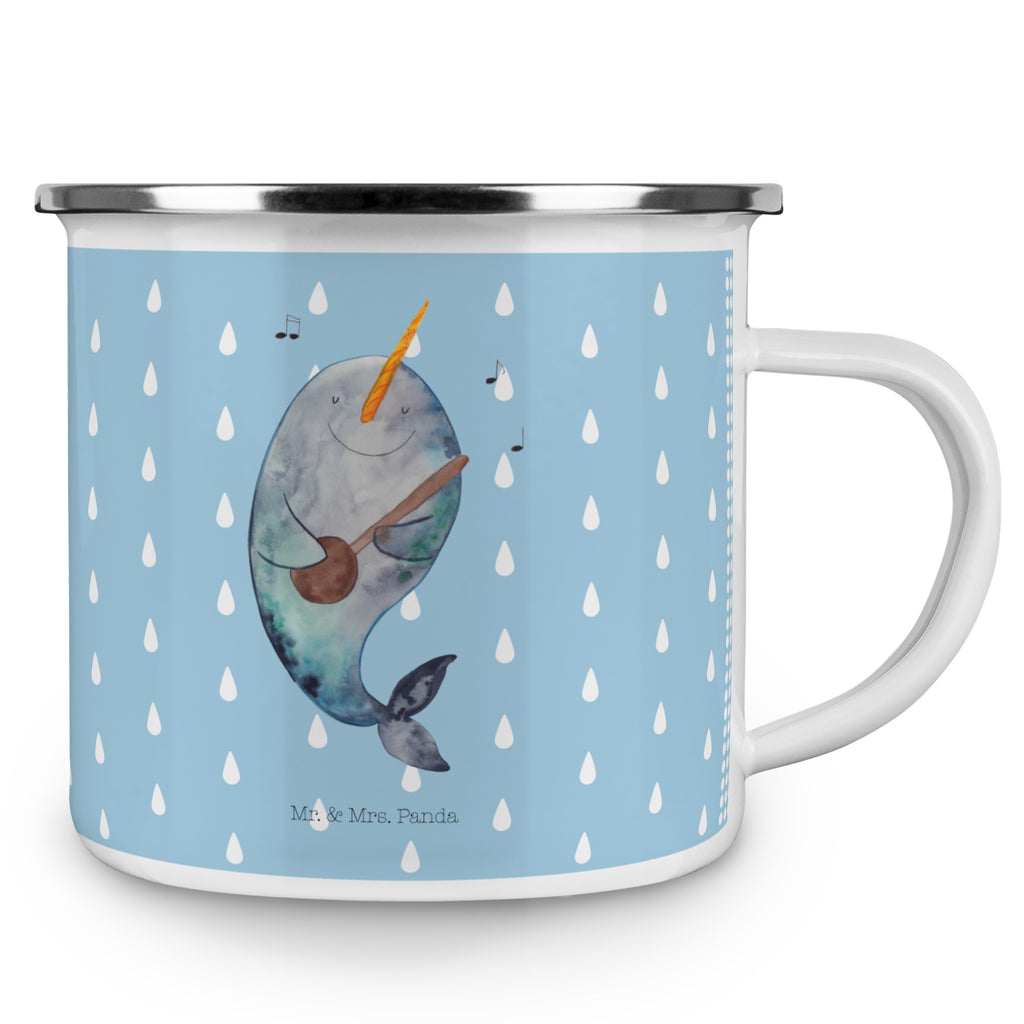 Camping Emaille Tasse Narwal Gitarre Campingtasse, Trinkbecher, Metalltasse, Outdoor Tasse, Emaille Trinkbecher, Blechtasse Outdoor, Emaille Campingbecher, Edelstahl Trinkbecher, Metalltasse für Camping, Kaffee Blechtasse, Camping Tasse Metall, Meerestiere, Meer, Urlaub, Narwal, Wal, Tanzen, Probleme, Problemlösung, Frust, Gespräche, Gitarre