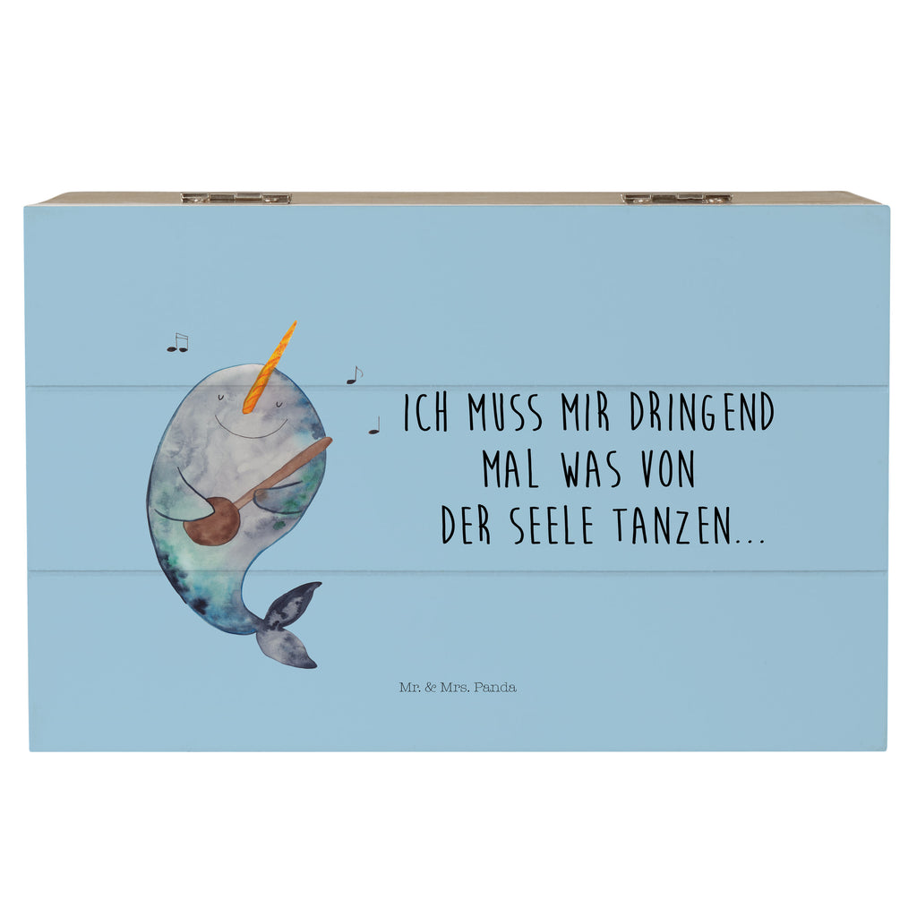 Holzkiste Narwal Gitarre Holzkiste, Kiste, Schatzkiste, Truhe, Schatulle, XXL, Erinnerungsbox, Erinnerungskiste, Dekokiste, Aufbewahrungsbox, Meerestiere, Meer, Urlaub, Narwal, Wal, Tanzen, Probleme, Problemlösung, Frust, Gespräche, Gitarre