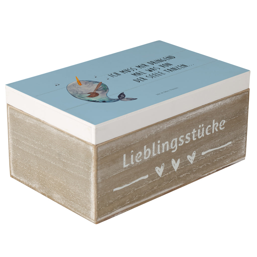 Holzkiste Narwal Gitarre Holzkiste, Kiste, Schatzkiste, Truhe, Schatulle, XXL, Erinnerungsbox, Erinnerungskiste, Dekokiste, Aufbewahrungsbox, Meerestiere, Meer, Urlaub, Narwal, Wal, Tanzen, Probleme, Problemlösung, Frust, Gespräche, Gitarre