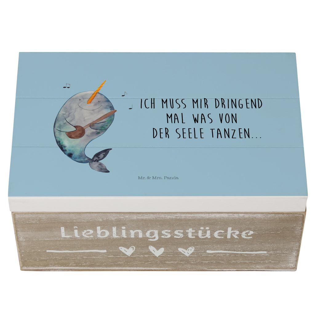 Holzkiste Narwal Gitarre Holzkiste, Kiste, Schatzkiste, Truhe, Schatulle, XXL, Erinnerungsbox, Erinnerungskiste, Dekokiste, Aufbewahrungsbox, Meerestiere, Meer, Urlaub, Narwal, Wal, Tanzen, Probleme, Problemlösung, Frust, Gespräche, Gitarre