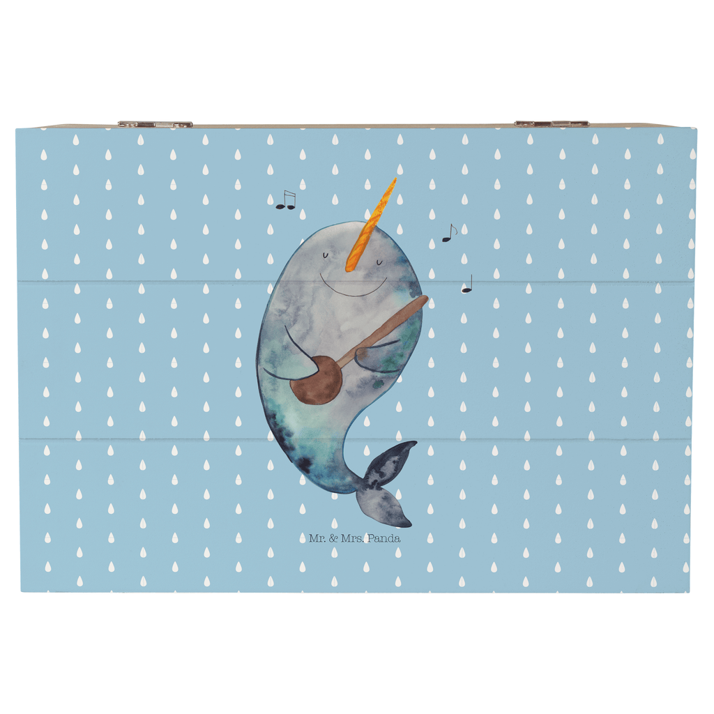 Holzkiste Narwal Gitarre Holzkiste, Kiste, Schatzkiste, Truhe, Schatulle, XXL, Erinnerungsbox, Erinnerungskiste, Dekokiste, Aufbewahrungsbox, Meerestiere, Meer, Urlaub, Narwal, Wal, Tanzen, Probleme, Problemlösung, Frust, Gespräche, Gitarre