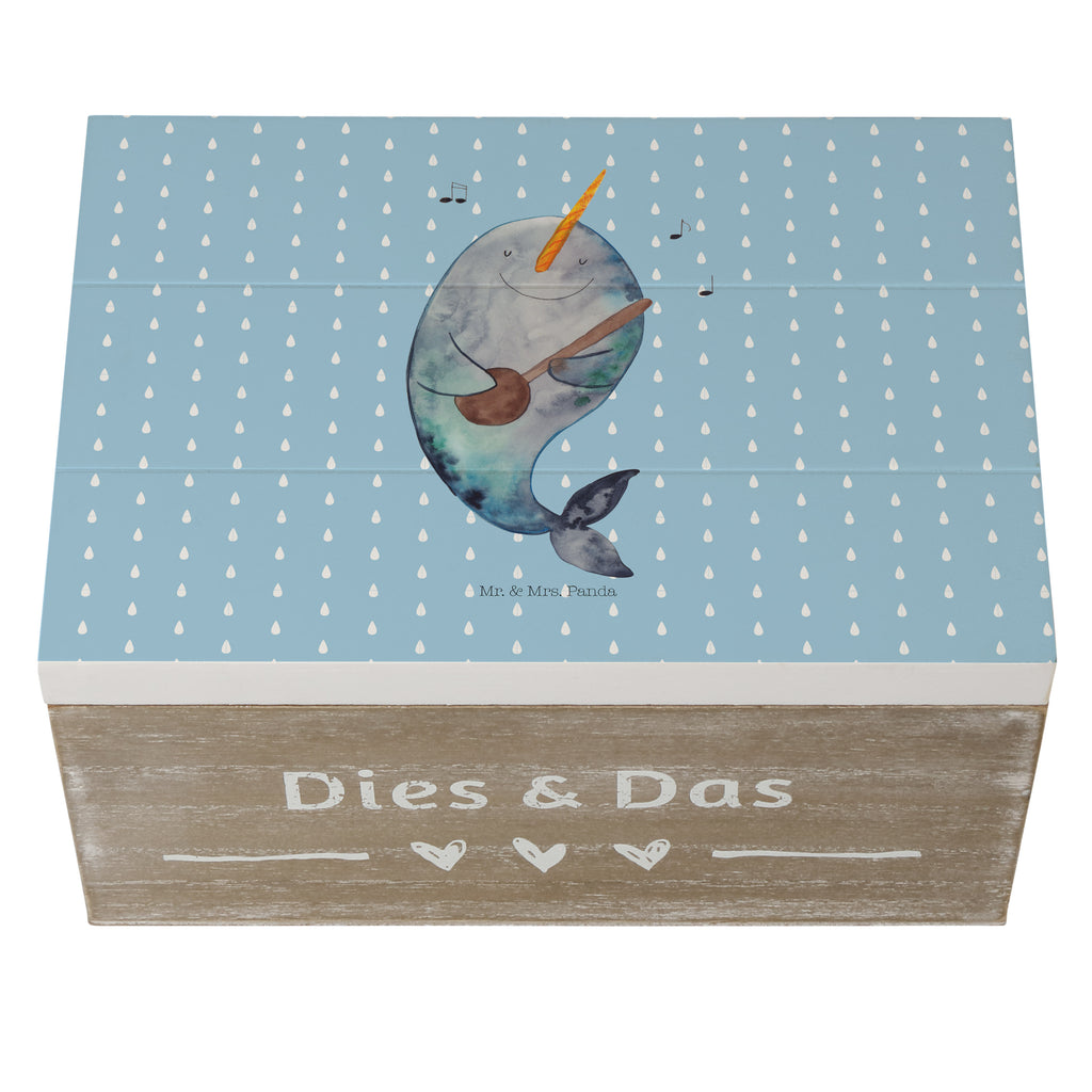 Holzkiste Narwal Gitarre Holzkiste, Kiste, Schatzkiste, Truhe, Schatulle, XXL, Erinnerungsbox, Erinnerungskiste, Dekokiste, Aufbewahrungsbox, Meerestiere, Meer, Urlaub, Narwal, Wal, Tanzen, Probleme, Problemlösung, Frust, Gespräche, Gitarre