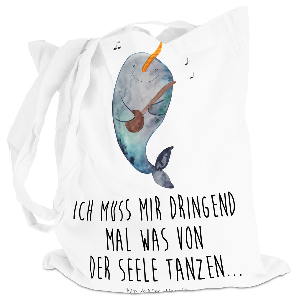 Tragetasche Narwal Gitarre Beuteltasche, Beutel, Einkaufstasche, Jutebeutel, Stoffbeutel, Meerestiere, Meer, Urlaub, Narwal, Wal, Tanzen, Probleme, Problemlösung, Frust, Gespräche, Gitarre