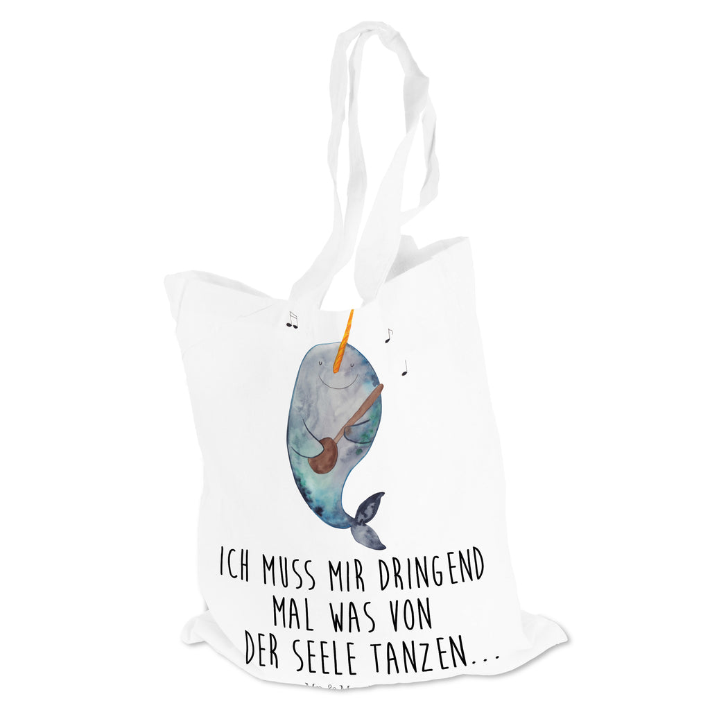 Tragetasche Narwal Gitarre Beuteltasche, Beutel, Einkaufstasche, Jutebeutel, Stoffbeutel, Meerestiere, Meer, Urlaub, Narwal, Wal, Tanzen, Probleme, Problemlösung, Frust, Gespräche, Gitarre