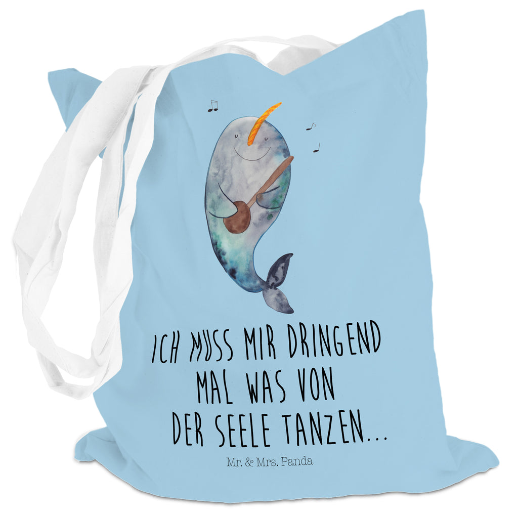 Tragetasche Narwal Gitarre Beuteltasche, Beutel, Einkaufstasche, Jutebeutel, Stoffbeutel, Meerestiere, Meer, Urlaub, Narwal, Wal, Tanzen, Probleme, Problemlösung, Frust, Gespräche, Gitarre