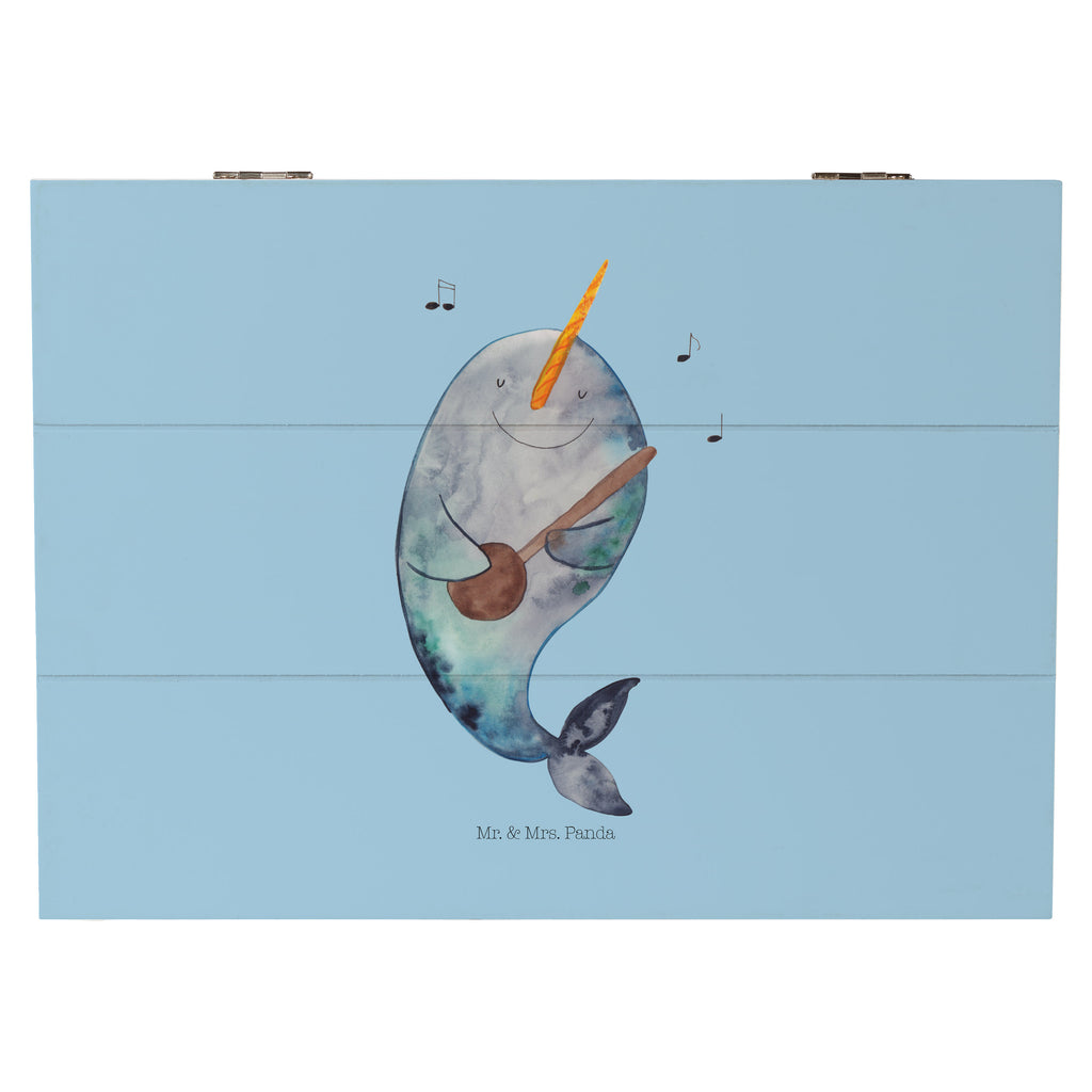 Holzkiste Narwal Gitarre Holzkiste, Kiste, Schatzkiste, Truhe, Schatulle, XXL, Erinnerungsbox, Erinnerungskiste, Dekokiste, Aufbewahrungsbox, Meerestiere, Meer, Urlaub, Narwal, Wal, Tanzen, Probleme, Problemlösung, Frust, Gespräche, Gitarre