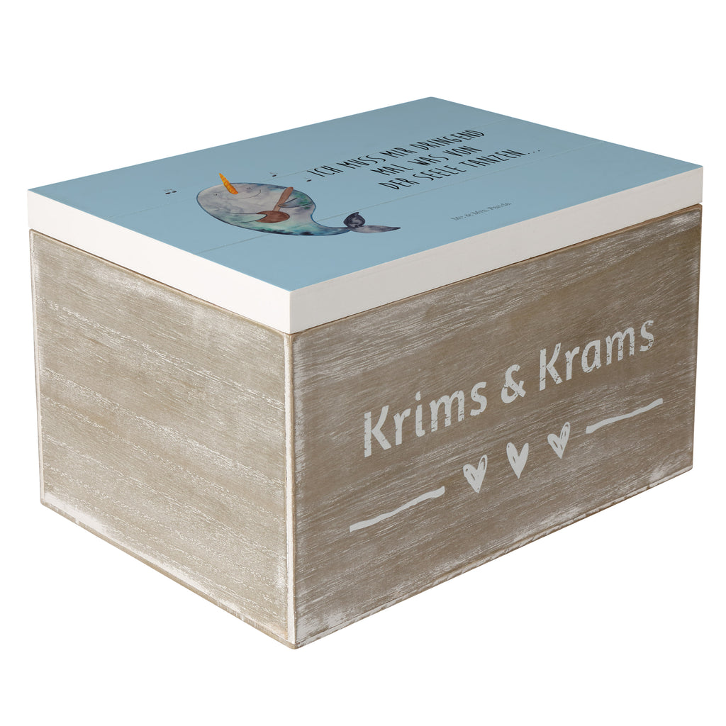 Holzkiste Narwal Gitarre Holzkiste, Kiste, Schatzkiste, Truhe, Schatulle, XXL, Erinnerungsbox, Erinnerungskiste, Dekokiste, Aufbewahrungsbox, Meerestiere, Meer, Urlaub, Narwal, Wal, Tanzen, Probleme, Problemlösung, Frust, Gespräche, Gitarre