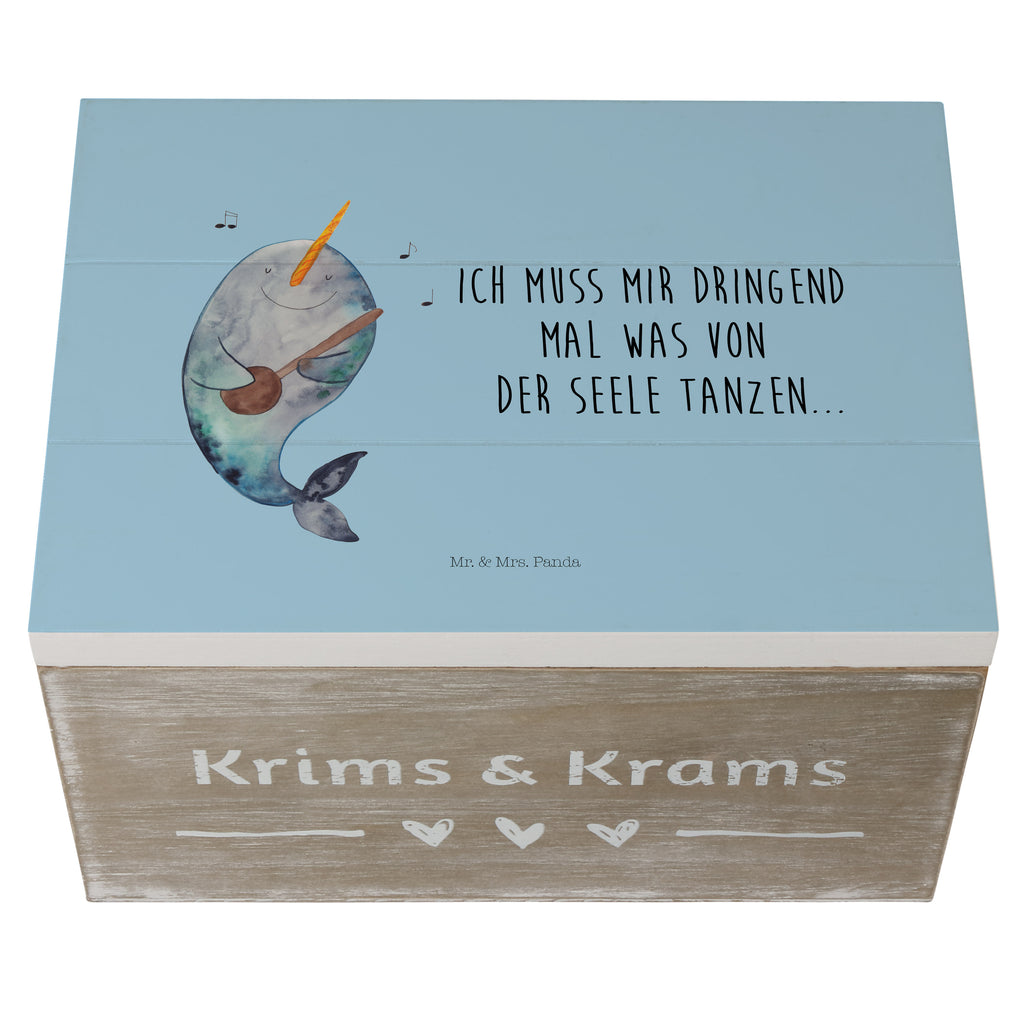 Holzkiste Narwal Gitarre Holzkiste, Kiste, Schatzkiste, Truhe, Schatulle, XXL, Erinnerungsbox, Erinnerungskiste, Dekokiste, Aufbewahrungsbox, Meerestiere, Meer, Urlaub, Narwal, Wal, Tanzen, Probleme, Problemlösung, Frust, Gespräche, Gitarre