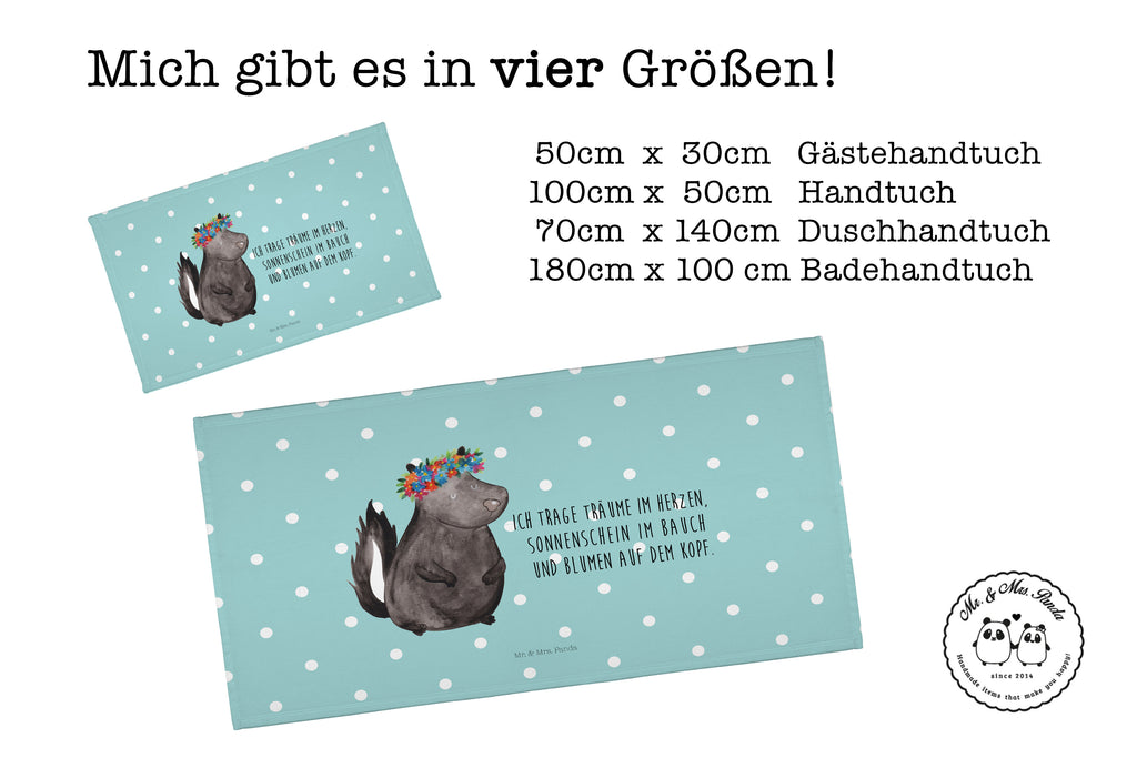 Gäste Handtuch Stinktier Blumenmaedchen Gästetuch, Reisehandtuch, Sport Handtuch, Frottier, Kinder Handtuch, Stinktier, Skunk, Wildtier, Raubtier, Stinker, Stinki, Yoga, Namaste, Lebe, Liebe, Lache