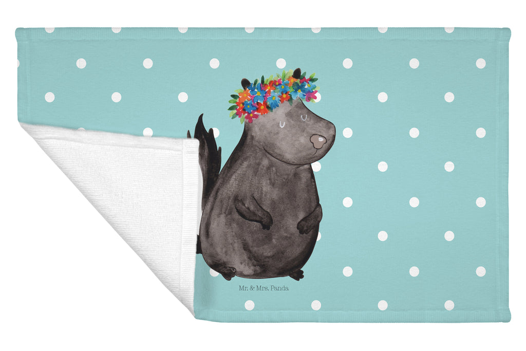 Gäste Handtuch Stinktier Blumenmaedchen Gästetuch, Reisehandtuch, Sport Handtuch, Frottier, Kinder Handtuch, Stinktier, Skunk, Wildtier, Raubtier, Stinker, Stinki, Yoga, Namaste, Lebe, Liebe, Lache