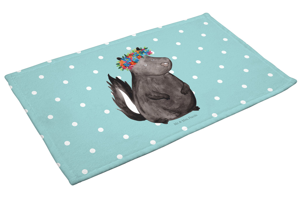 Gäste Handtuch Stinktier Blumenmaedchen Gästetuch, Reisehandtuch, Sport Handtuch, Frottier, Kinder Handtuch, Stinktier, Skunk, Wildtier, Raubtier, Stinker, Stinki, Yoga, Namaste, Lebe, Liebe, Lache
