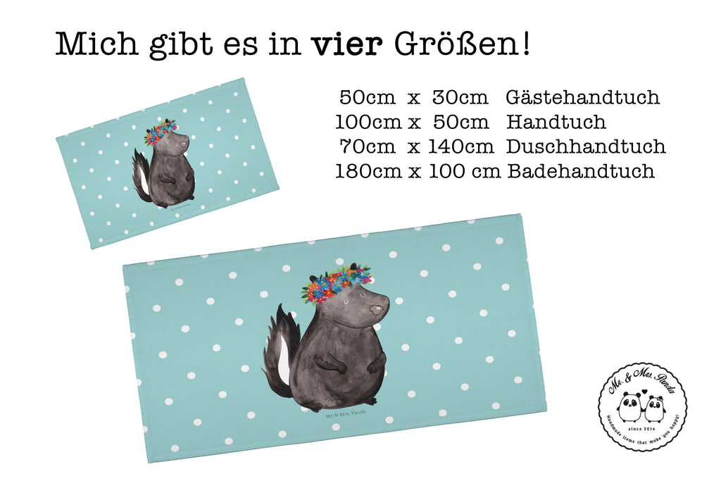 Gäste Handtuch Stinktier Blumenmaedchen Gästetuch, Reisehandtuch, Sport Handtuch, Frottier, Kinder Handtuch, Stinktier, Skunk, Wildtier, Raubtier, Stinker, Stinki, Yoga, Namaste, Lebe, Liebe, Lache