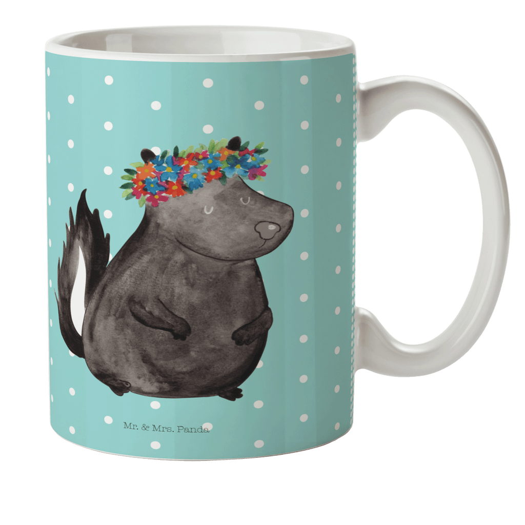 Kindertasse Stinktier Blumenmaedchen Kunststoff Tasse, Kindergarten, Tasse, Trinkbecher, Camping Becher, Kaffeetasse, Kunststoffbecher, Kindergartenbecher, Outdoorgeschirr, Kunststoffgeschirr, Reisebecher, Reisetasse, Kinderbecher, Stinktier, Skunk, Wildtier, Raubtier, Stinker, Stinki, Yoga, Namaste, Lebe, Liebe, Lache
