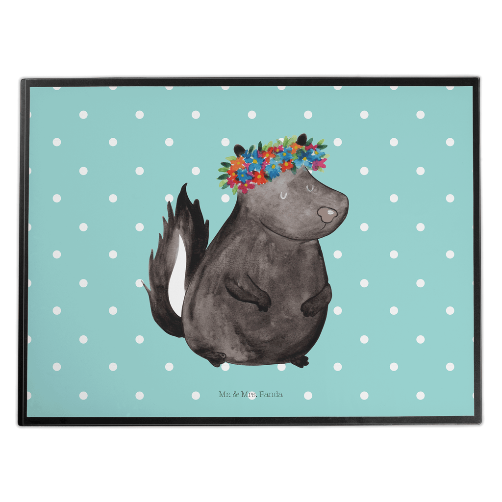 Schreibtischunterlage Stinktier Blumenmaedchen Schreibunterlage, Schreibtischauflage, Bürobedarf, Büroartikel, Schreibwaren, Schreibtisch Unterlagen, Schreibtischunterlage Groß, Stinktier, Skunk, Wildtier, Raubtier, Stinker, Stinki, Yoga, Namaste, Lebe, Liebe, Lache