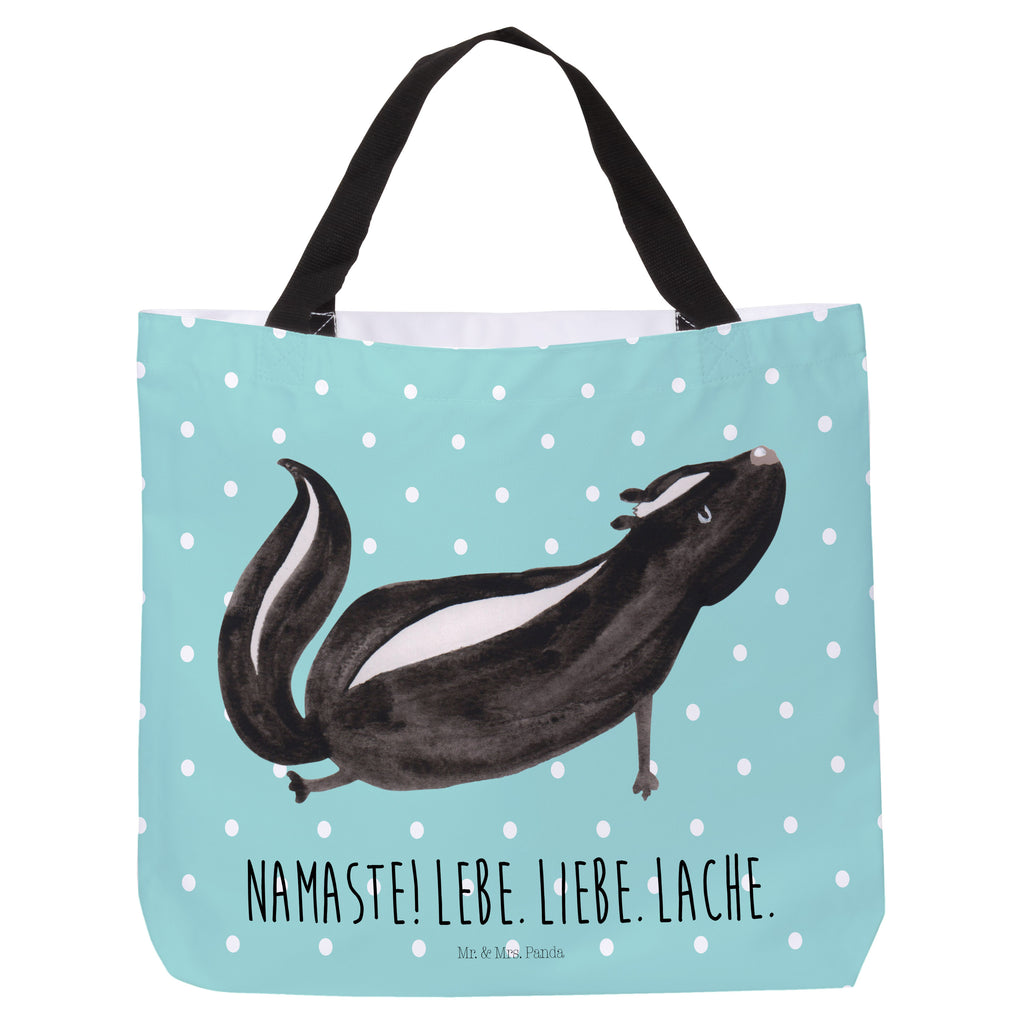 Shopper Stinktier Yoga Beutel, Einkaufstasche, Tasche, Strandtasche, Einkaufsbeutel, Shopper, Schultasche, Freizeittasche, Tragebeutel, Schulbeutel, Alltagstasche, Stinktier, Skunk, Wildtier, Raubtier, Stinker, Stinki, Yoga, Namaste, Lebe, Liebe, Lache
