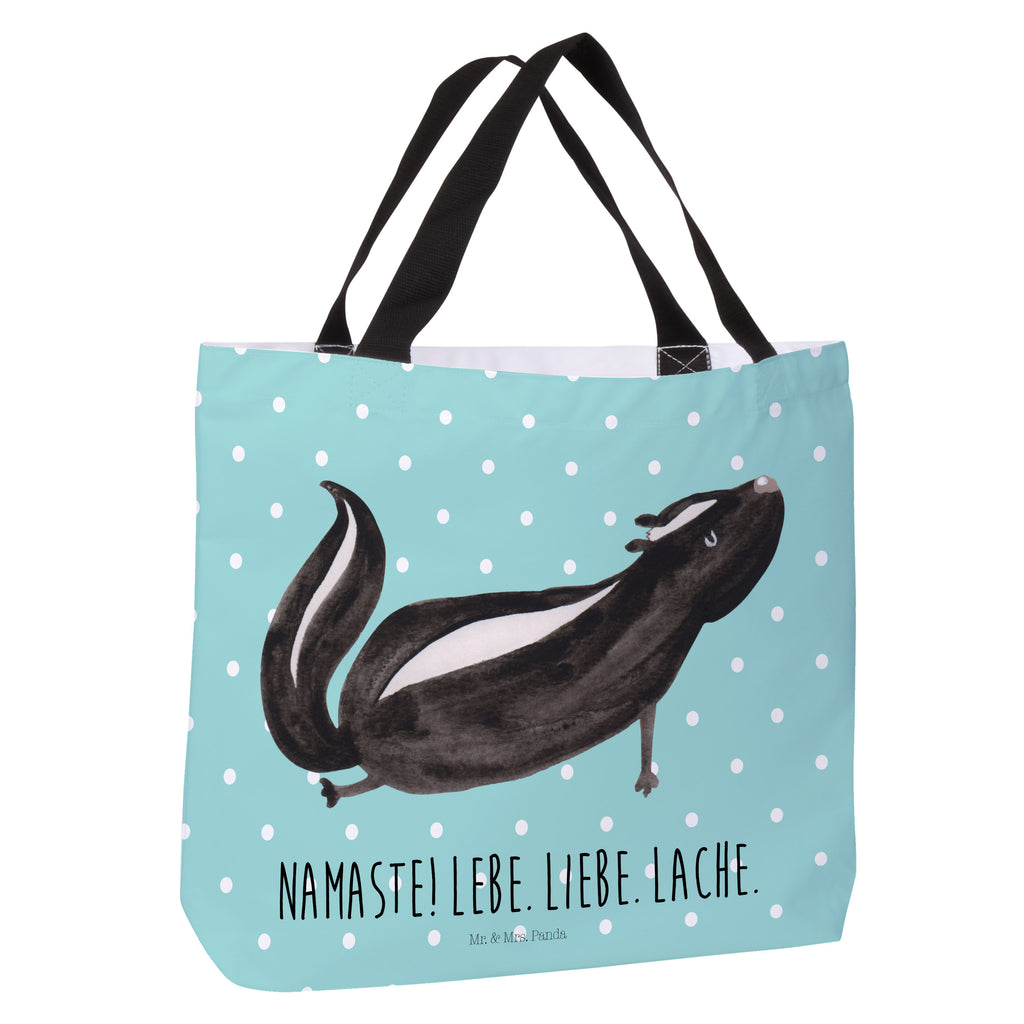 Shopper Stinktier Yoga Beutel, Einkaufstasche, Tasche, Strandtasche, Einkaufsbeutel, Shopper, Schultasche, Freizeittasche, Tragebeutel, Schulbeutel, Alltagstasche, Stinktier, Skunk, Wildtier, Raubtier, Stinker, Stinki, Yoga, Namaste, Lebe, Liebe, Lache