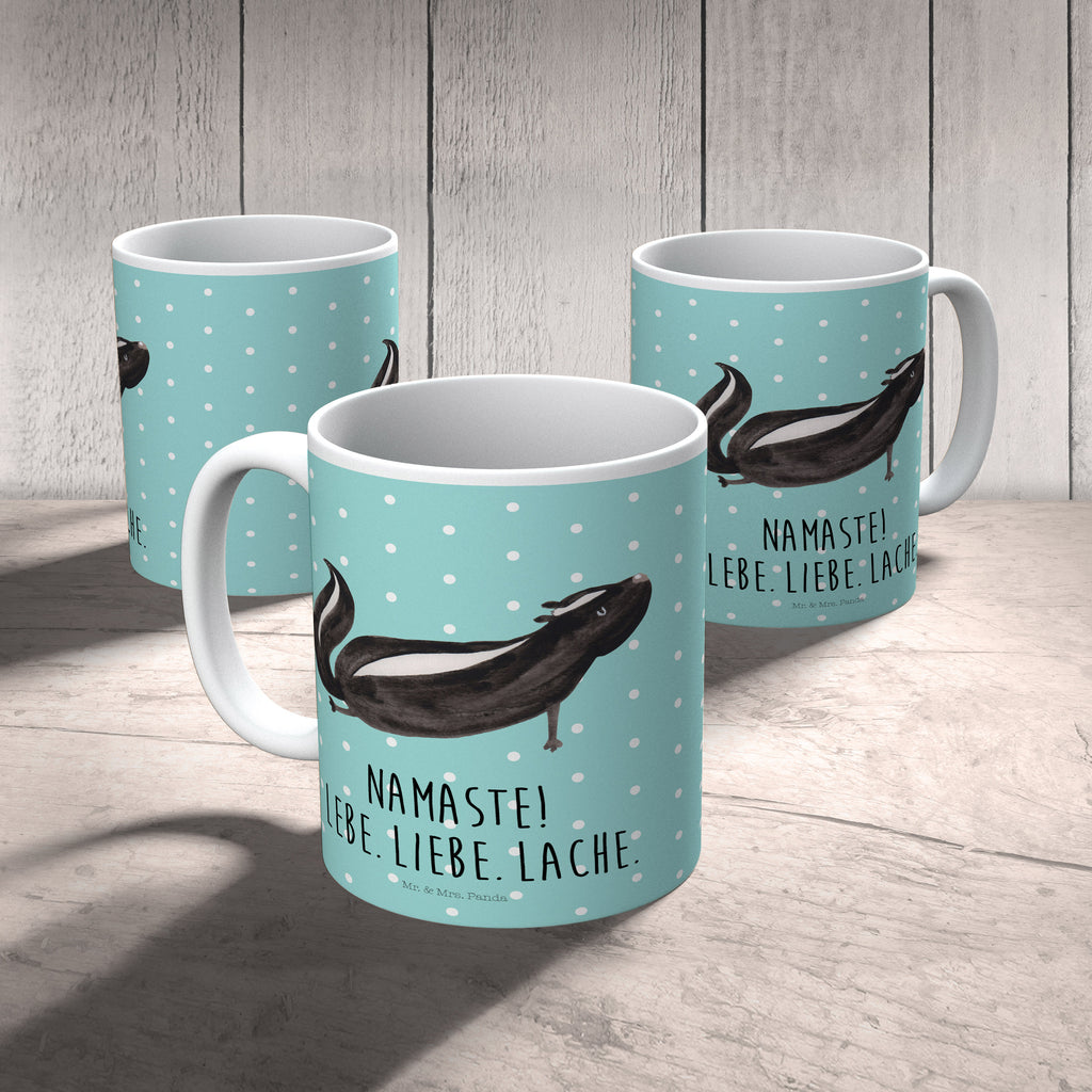 Kindertasse Stinktier Yoga Kunststoff Tasse, Kindergarten, Tasse, Trinkbecher, Camping Becher, Kaffeetasse, Kunststoffbecher, Kindergartenbecher, Outdoorgeschirr, Kunststoffgeschirr, Reisebecher, Reisetasse, Kinderbecher, Stinktier, Skunk, Wildtier, Raubtier, Stinker, Stinki, Yoga, Namaste, Lebe, Liebe, Lache