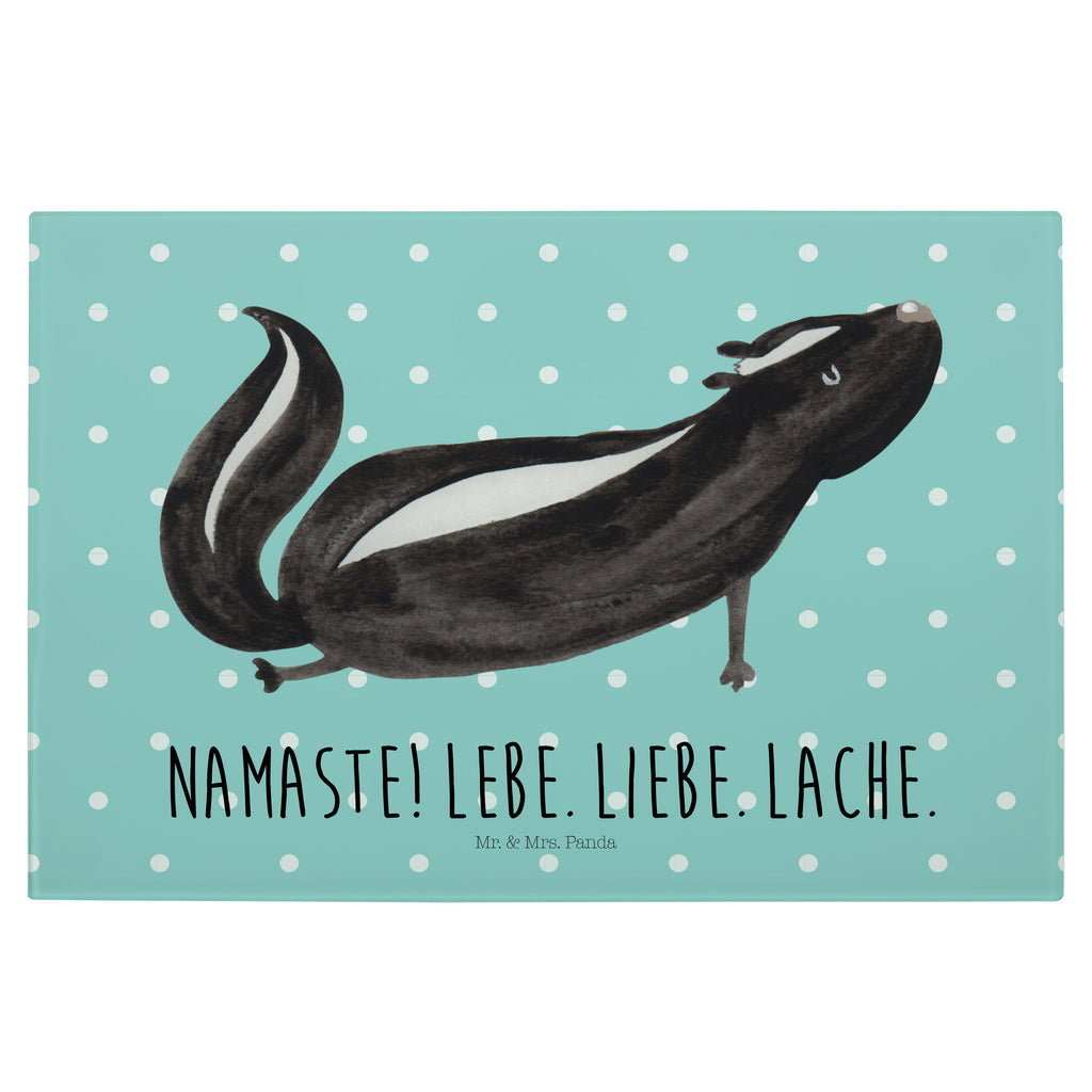 Medium Glas Schneidbrett Stinktier Yoga Glasschneidebrett, Schneidebrett, Stinktier, Skunk, Wildtier, Raubtier, Stinker, Stinki, Yoga, Namaste, Lebe, Liebe, Lache