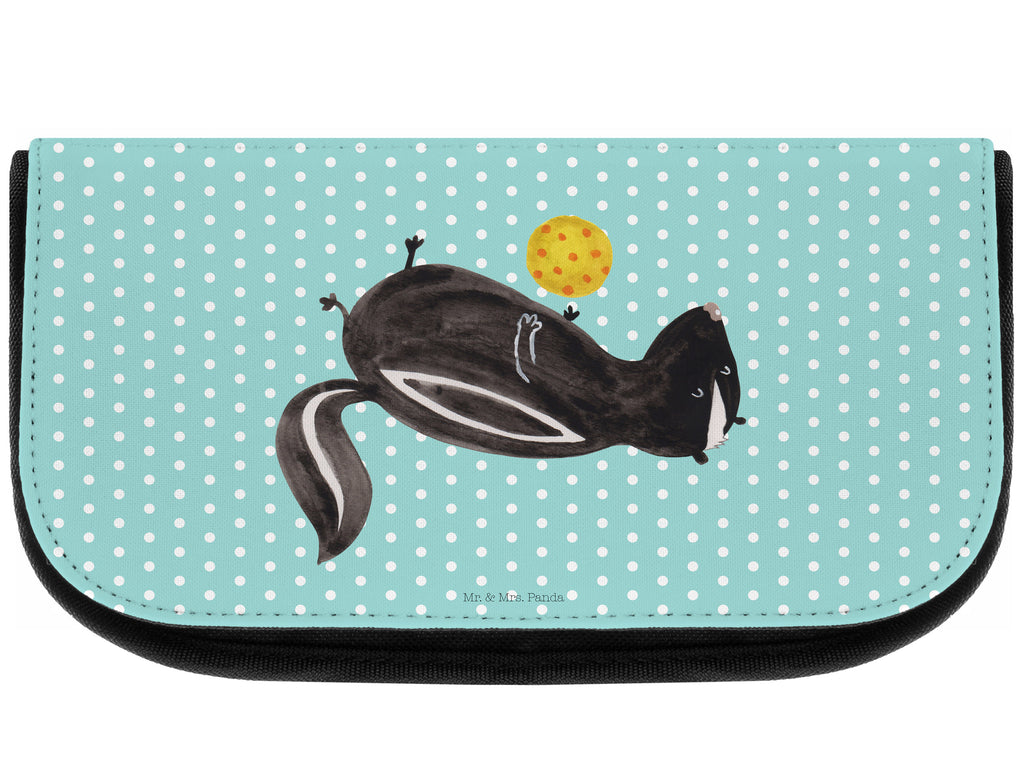 Kosmetiktasche Stinktier Ball Kosmetikbeutel, Kulturtasche, Kulturbeutel, Schminktasche, Make-Up Tasche, Stinktier, Skunk, Wildtier, Raubtier, Stinker, Stinki, verspielt, Weisheit